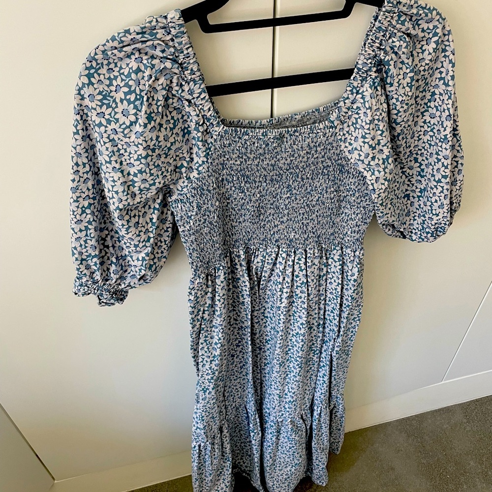 Madewell Maxi puff sleeve dress, size S